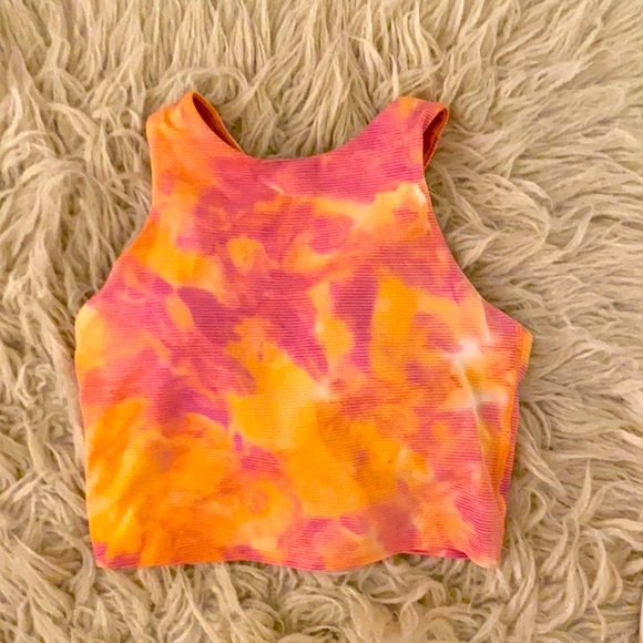Super cute orange and pink tie-dye crop top - Picture 1 of 1